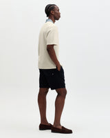 Pendal - Ecru And Blue Ribbed Organic Cotton Polo Shirt