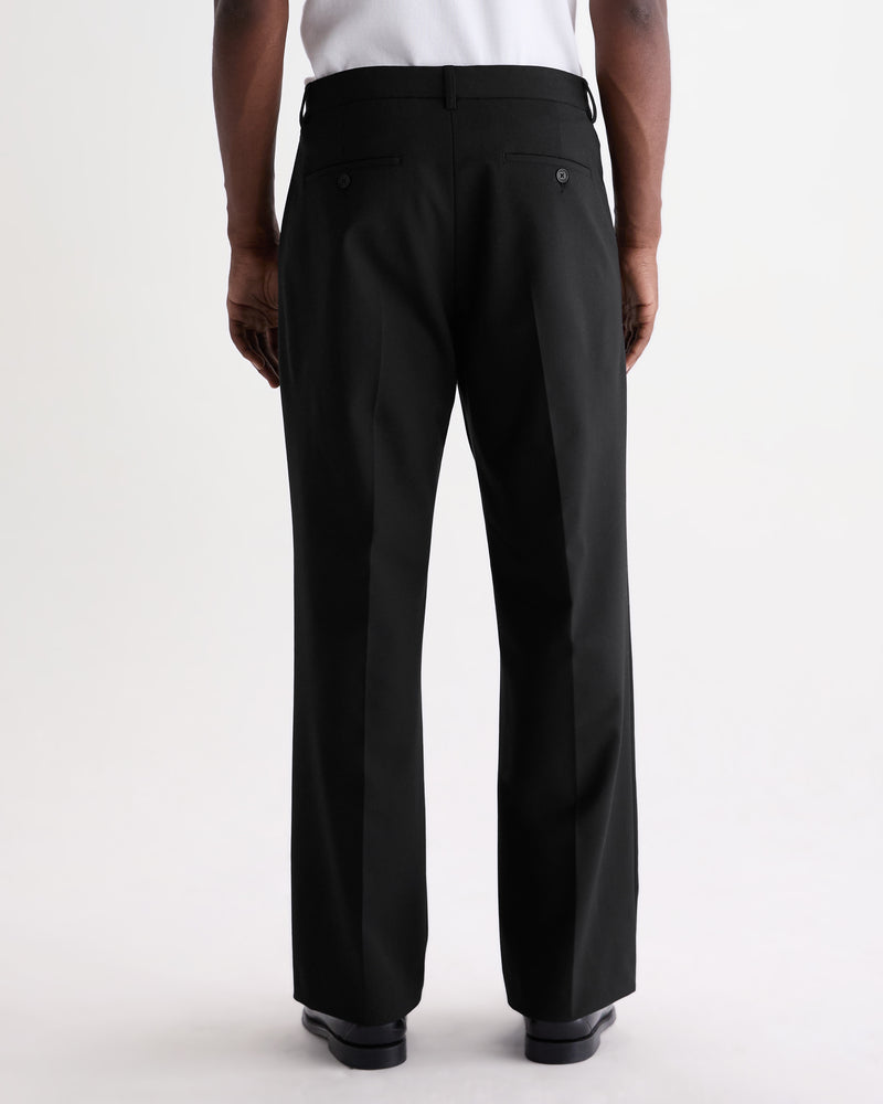Men's Black Wool Blend Twill Trouser | Wax London