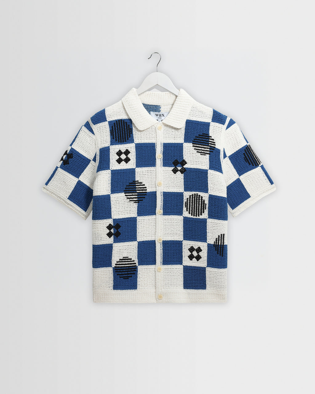 Porto Ecru Square Crochet Knitted Shirt