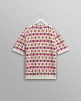 wax london Porto - Ecru And Multicolour Splash Crochet Knitted Polo Shirt