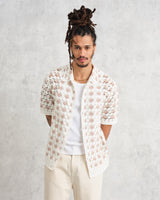 wax london Porto Shirt Ecru Splash Crochet