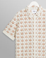 wax london Porto Shirt Ecru Splash Crochet