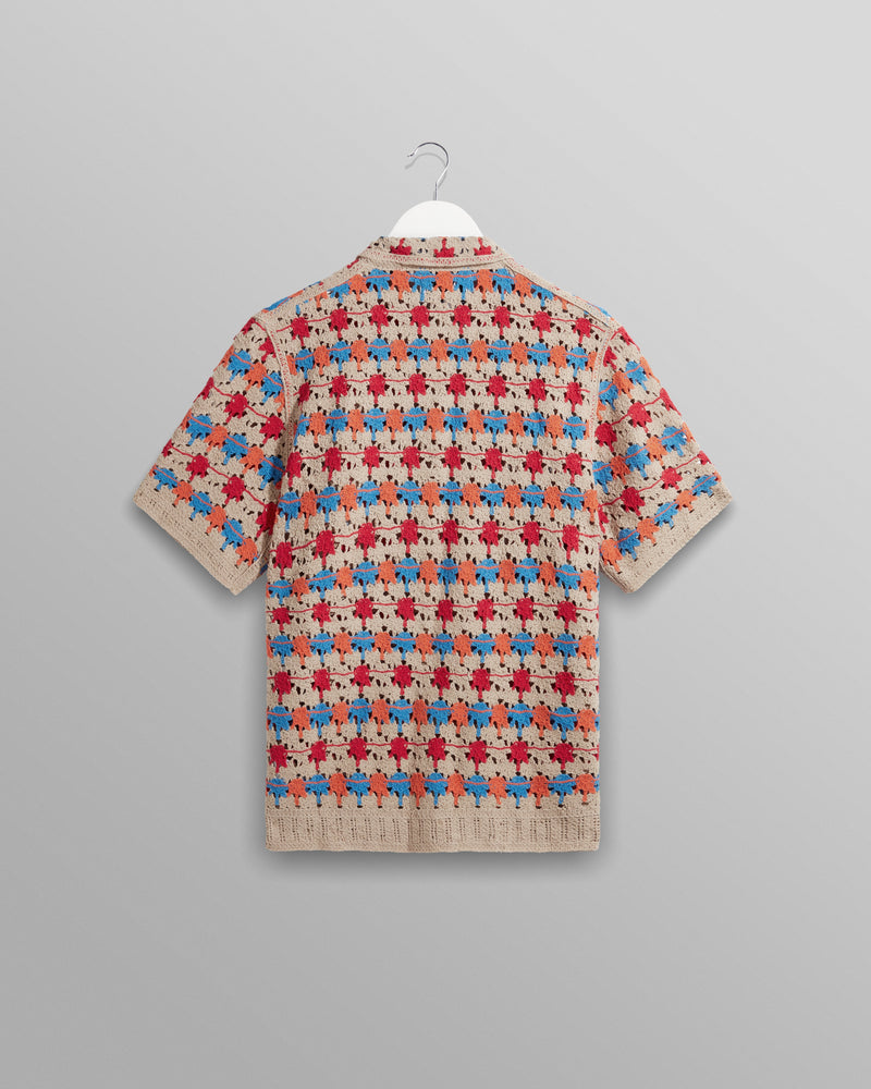 wax london Porto Shirt Multi Splash Crochet