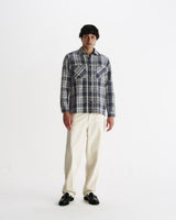 Whiting - Blue And Ecru Basket Weave Overshirt