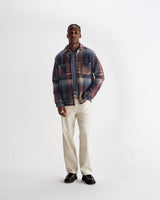 Whiting - Blue And Multicolour Wool Check Overshirt