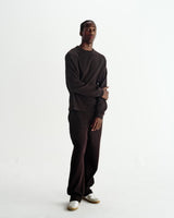 Riley - Dark Brown Structured Waffle Crewneck Jumper
