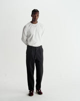 Aubyn - Charcoal Wool Blend Twill Pleated Trousers
