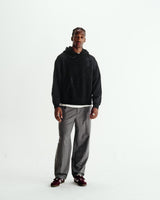 Rydal - Black Doodle Embroidered Loopback Cotton Hoodie