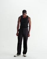 Montague - Black Ribbed Organic Cotton Vest