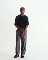 Malham - Charcoal Grey Pinstripe Wool Trousers