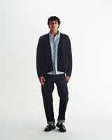 Walker - Navy Rib Stitch Knit Cardigan