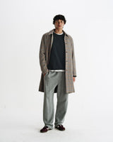 Stan - Natural Houndstooth Check Wool Car Coat
