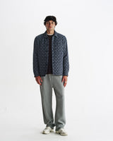 Rockley - Navy Geometric Jacquard Overshirt