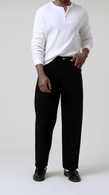 Felix - Black Loose Fit Denim Jeans