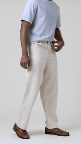 Felix - Ecru Loose Fit Denim Jeans