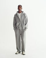 Harris - Grey Embroidered Logo Loopback Cotton Hoodie