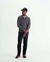 Oban - Grey Marl Diamond Stripe Knitted Polo