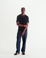 Dean - Black Textured Organic Cotton T-Shirt
