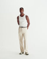 Montague - White Ribbed Organic Cotton Vest