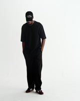 Milton - Black Organic Waffle Cotton T-Shirt