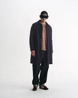 Stan - Navy And Grey Puppytooth Check Wool Car Coat