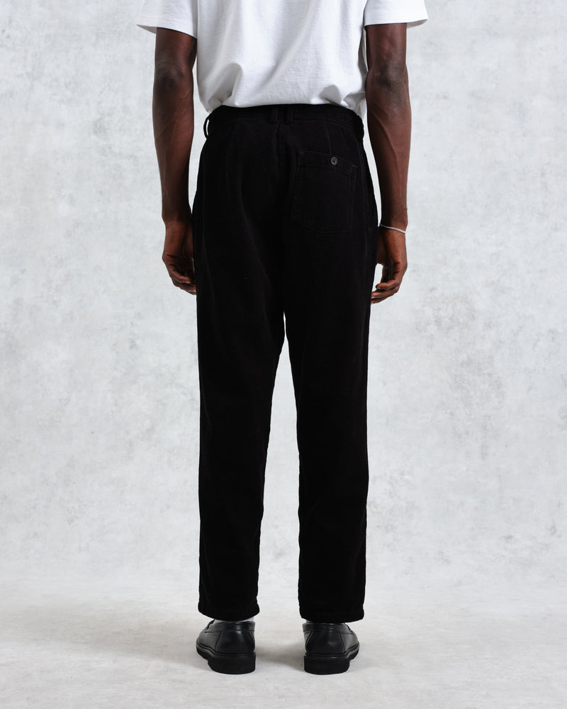 wax london Raleigh - Black Corduroy Pleated Trousers