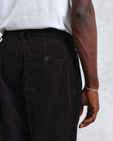 wax london Raleigh - Black Corduroy Pleated Trousers