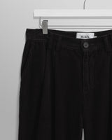 wax london Raleigh - Black Corduroy Pleated Trousers