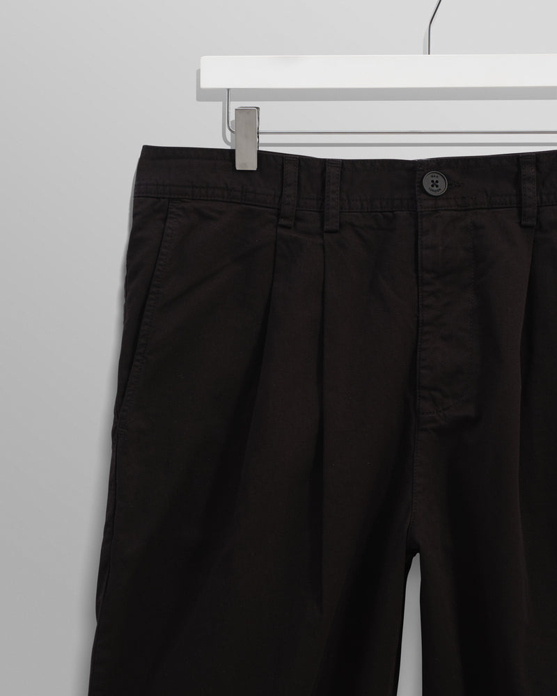 wax london Raleigh - Black Cotton Pleated Trousers