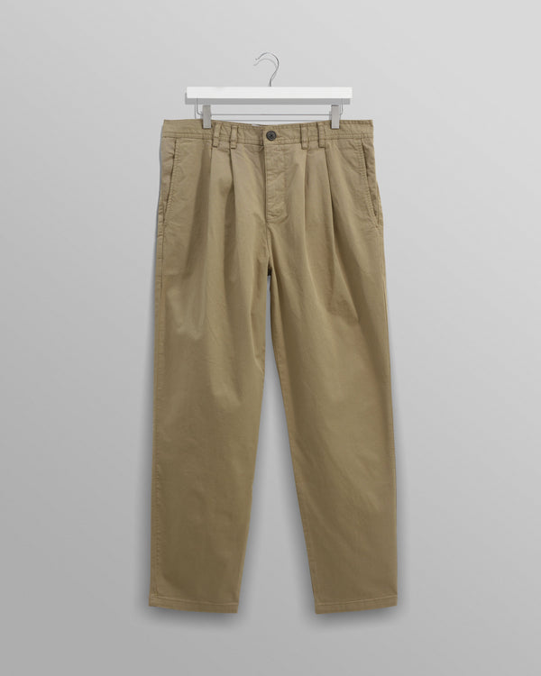 wax london Raleigh - Khaki Cotton Pleated Trousers