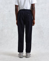 wax london Raleigh - Navy Corduroy Pleated Trousers