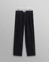 wax london Raleigh - Navy Corduroy Pleated Trousers