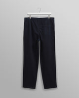 wax london Raleigh - Navy Cotton Pleated Trousers