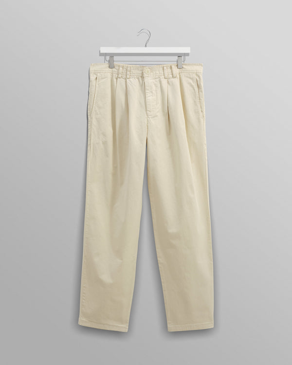 wax london Raleigh - Stone Cotton Pleated Trousers