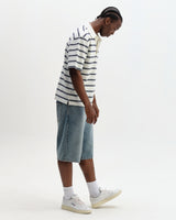 Redman - Ecru Textured Stripe Organic Cotton Polo Shirt