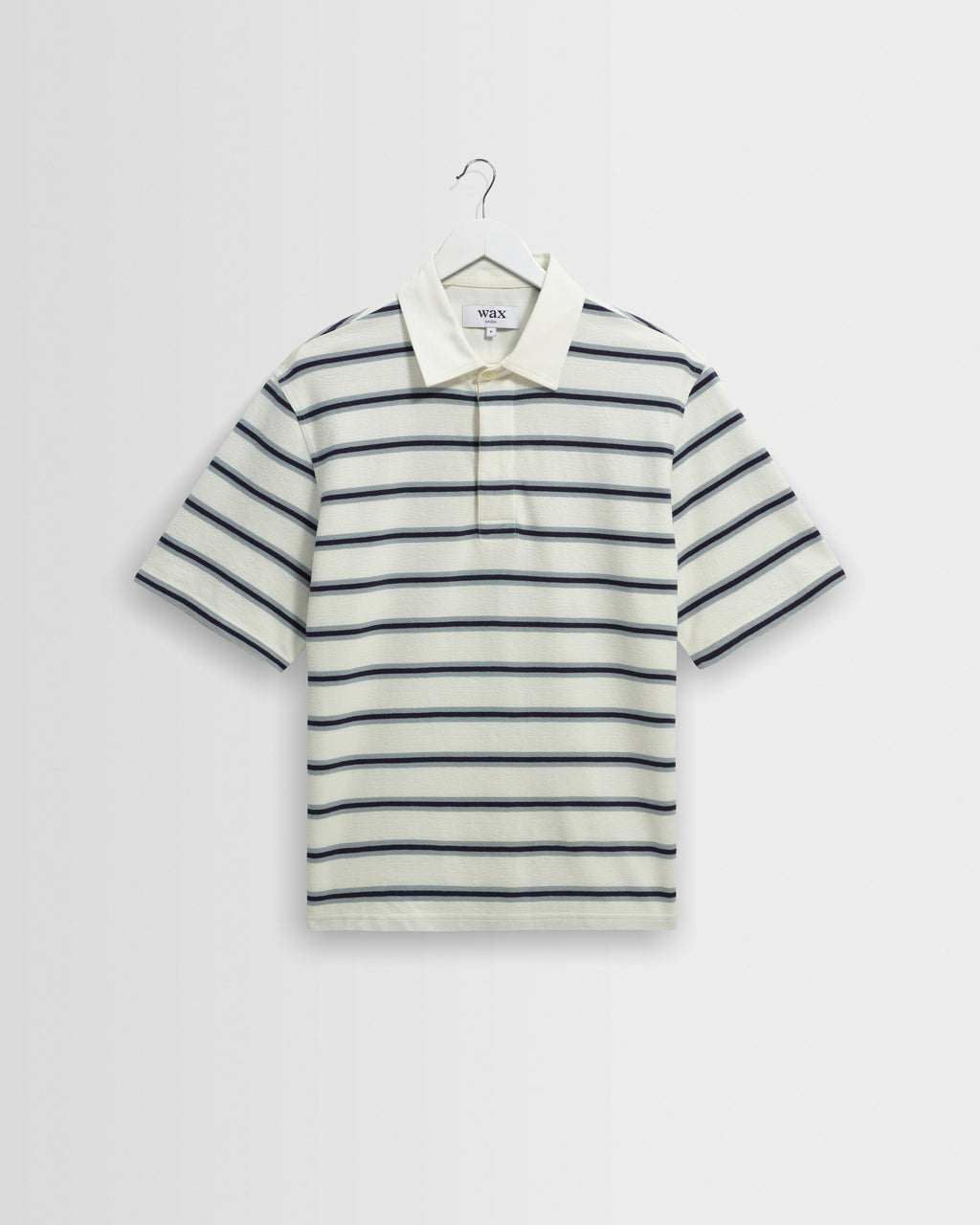 Redman - Ecru Textured Stripe Organic Cotton Polo Shirt