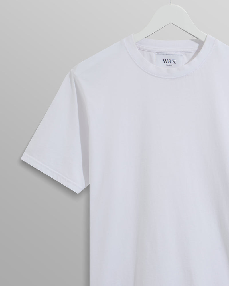 wax london Reid - White Organic Cotton T-Shirt