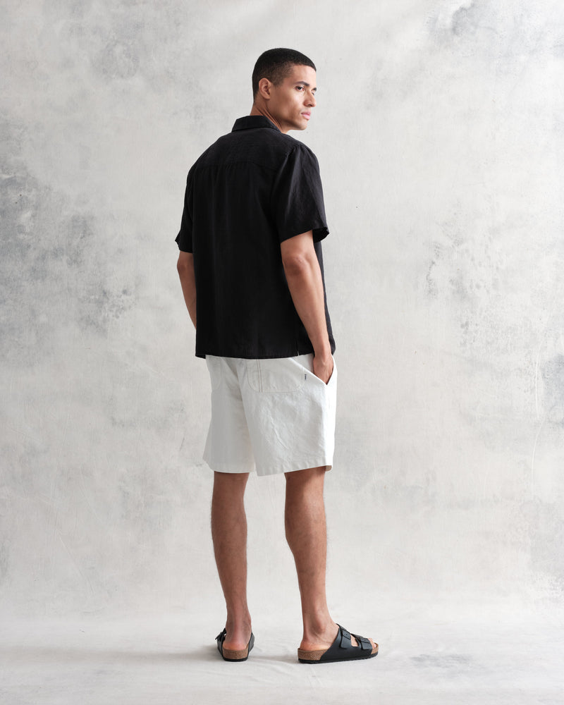 wax london Ren Shirt Black Linen