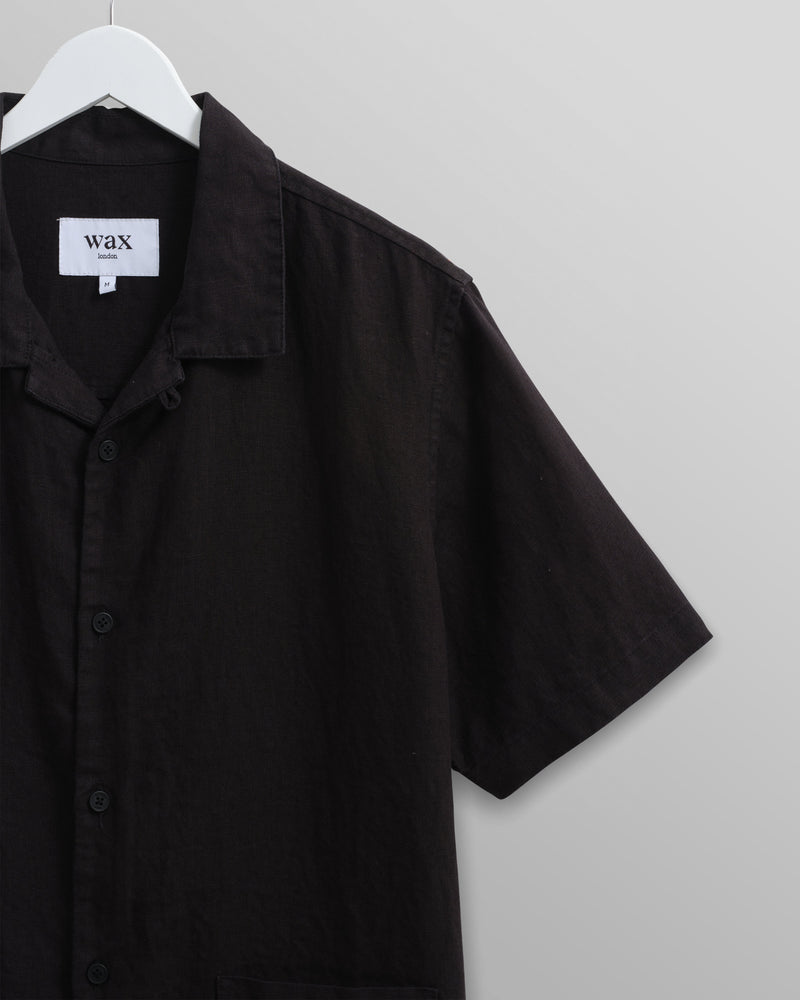 wax london Ren Shirt Black Linen