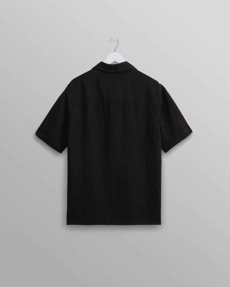 wax london Ren Shirt Black Linen