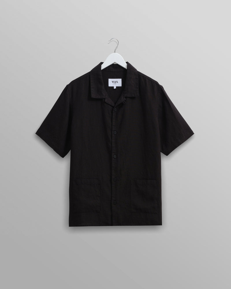 wax london Ren Shirt Black Linen