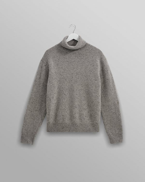 wax london Ridgeway - Grey Donegal Roll Neck