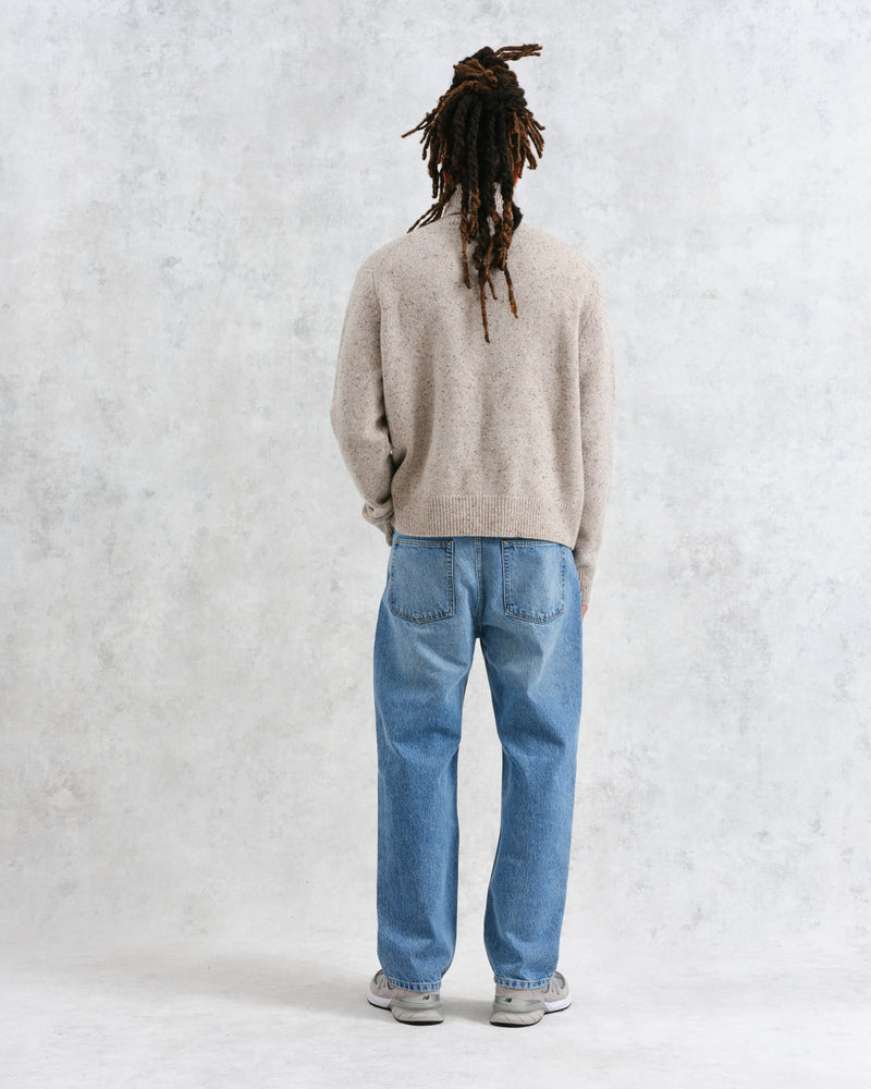 wax london Ridgeway - Natural Donegal Roll Neck Jumper