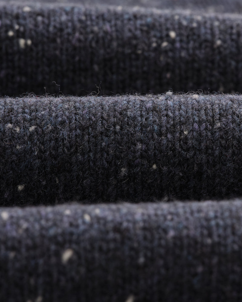 wax london Ridgeway - Petrol Blue Donegal Roll Neck Jumper