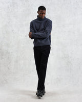 wax london Ridgeway - Petrol Blue Donegal Roll Neck Jumper