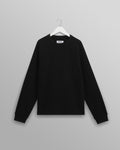 Riley - Black Structured Waffle Crewneck Jumper