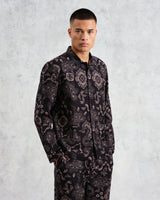 wax london Ripley Lounge Shirt Black/Beige Floral Paisley