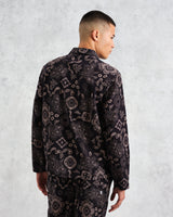 wax london Ripley Lounge Shirt Black/Beige Floral Paisley