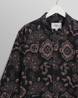 wax london Ripley Lounge Shirt Black/Beige Floral Paisley