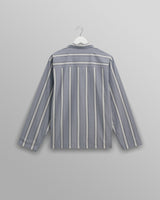 wax london Ripley Lounge Shirt Blue/Ecru Oxford Space Stripe